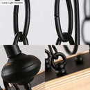 GobekUsa Industrial Metal 6-Bulb Indoor Island Pendant Light with Wooden Canopy - Black Finish