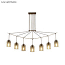 GobekUsa Industrial Metal Black Island Light Fixture with Mesh Bell Shades - 5/7-Head Hanging Ceiling Lamp