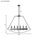 GobekUsa Metal Black Island Lighting: Exposed Bulb 6-Light Ceiling Pendant for Dining Room - Classical Design