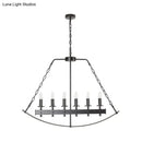GobekUsa Metal Black Island Lighting: Exposed Bulb 6-Light Ceiling Pendant for Dining Room - Classical Design