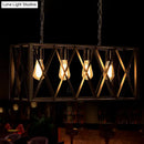 GobekUsa Industrial Metal Cage Island Pendant Light - Black Coffee Shop Chandelier Lamp