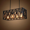 GobekUsa Industrial Metal Cage Island Pendant Light - Black Coffee Shop Chandelier Lamp