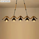 GobekUsa Industrial Metal Conical Island Ceiling Light Bar Pendant with Wavy Hemp Rope - Black