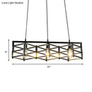 GobekUsa 31.5"/32" Industrial Metal Island Lighting - 3-Light Dining Room Pendant with Cage Shade, Black