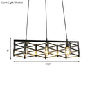 GobekUsa 31.5"/32" Industrial Metal Island Lighting - 3-Light Dining Room Pendant with Cage Shade, Black