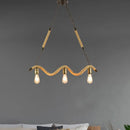 GobekUsa Industrial Metal Island Pendant Light Fixture with Exposed Bulbs - Beige, 3 Lights