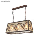 GobekUsa Industrial Metal Pendant Lighting 3/6-Light Bronze Island Fixture with Fabric Shade