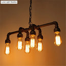 GobekUsa Industrial Metal Pipe Pendant: 6-Light Ceiling Lamp for Dining Room