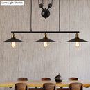 GobekUsa Industrial Metal Pulley Pendant Lighting with Black Cone Shades - Set of 3 Island Lamps