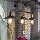 GobekUsa Industrial Metal Saucer Foyer Island Light with Pulley - 3 Black Hanging Lights