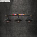 GobekUsa Industrial Metal Wire Frame Island Light with Barn Shade - Black Finish, 2/3 Heads, Ideal for Billiard Room