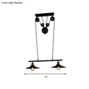 GobekUsa Industrial Style Metal Island Pendant Light with Flared Shade - 2/3 Bulbs, Black Finish, Indoor Hanging Lamp