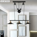 GobekUsa Industrial Style Metal Island Pendant Light with Flared Shade - 2/3 Bulbs, Black Finish, Indoor Hanging Lamp