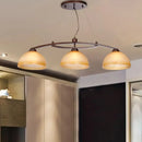 GobekUsa Industrial Style 3-Bulb Amber Glass Pendant Island Lamp in Oil Rubbed Bronze Finish for Indoor Use