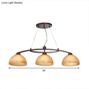 GobekUsa Industrial Style 3-Bulb Amber Glass Pendant Island Lamp in Oil Rubbed Bronze Finish for Indoor Use