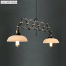 GobekUsa Industrial Opal Glass Pendant Light Kit - Adjustable Dome Design, 2 Lights - Brass Hanging Lamp for Kitchen Island