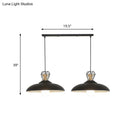 GobekUsa 2-Headed Industrial Pendant Lamp with Barn Metal Shade for Restaurants - Black