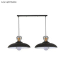 GobekUsa 2-Headed Industrial Pendant Lamp with Barn Metal Shade for Restaurants - Black