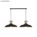 GobekUsa 2-Headed Industrial Pendant Lamp with Barn Metal Shade for Restaurants - Black