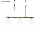 GobekUsa Industrial Pendant Lighting with Opal Glass Globe Shade - Black 3-Light - Perfect for Dining Rooms
