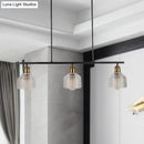 GobekUsa Industrial Black Pendant Lamp with Red/Yellow/Blue Glass Bowls, 3-Light for Island Lighting
