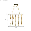 GobekUsa Adjustable Rope Exposed Island Light - Retro Industrial 5/6-Light - Beige/Light Yellow