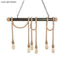 GobekUsa Adjustable Rope Exposed Island Light - Retro Industrial 5/6-Light - Beige/Light Yellow