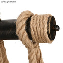 GobekUsa Adjustable Rope Exposed Island Light - Retro Industrial 5/6-Light - Beige/Light Yellow
