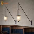 GobekUsa Industrial Retro Swing Arm LED Wall Lamp for Restaurant Loft Decor