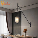 GobekUsa Industrial Retro Swing Arm LED Wall Lamp for Restaurant Loft Decor