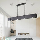 GobekUsa Retro Metal Island Pendant Lights - Stylish 4-Light Kitchen Ceiling Fixture in Black with Chain