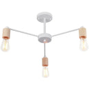 GobekUsa Industrial Rod Iron Wood Sputnik Chandelier Ceiling Lamp LED E27 Home Lighting