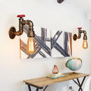 GobekUsa Iron Water Pipe Wall Lamp E27 Loft Bar Lighting Fixtures