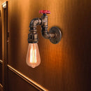 GobekUsa Iron Water Pipe Wall Lamp E27 Loft Bar Lighting Fixtures