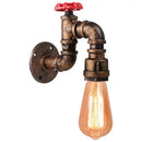 GobekUsa Iron Water Pipe Wall Lamp E27 Loft Bar Lighting Fixtures