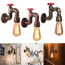 GobekUsa Iron Water Pipe Wall Lamp E27 Loft Bar Lighting Fixtures