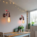 GobekUsa Iron Water Pipe Wall Lamp E27 Loft Bar Lighting Fixtures