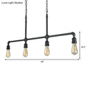 GobekUsa Rustic Black Island Lighting: 4-Head Metal Linear Piped Pendant for Living Room