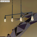 GobekUsa Rustic Black Island Lighting: 4-Head Metal Linear Piped Pendant for Living Room
