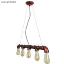GobekUsa Industrial Rustic Water Pipe Island Chandelier Light Fixture