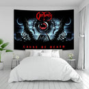 Industrial sewing machine death metal tapestry living room decor by Decorbites