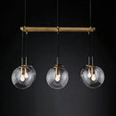 GobekUsa Industrial Smoke Glass Island Lighting 6/8/10-Light Nickel/Bronze LED Pendant Fixture