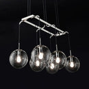 GobekUsa Industrial Smoke Glass Island Lighting 6/8/10-Light Nickel/Bronze LED Pendant Fixture