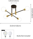 GobekUsa Industrial Sputnik Chandelier Semi Flush Ceiling Light for Kitchen Dining Bedroom