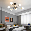 GobekUsa Industrial Sputnik Chandelier Semi Flush Ceiling Light for Kitchen Dining Bedroom