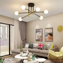 GobekUsa Industrial Sputnik Chandelier Semi Flush Ceiling Light for Kitchen Dining Bedroom