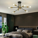GobekUsa Industrial Sputnik Chandelier Semi Flush Ceiling Light for Kitchen Dining Bedroom