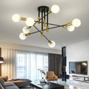 GobekUsa Industrial Sputnik Chandelier Semi Flush Ceiling Light for Kitchen Dining Bedroom