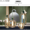 GobekUsa Industrial Stained Glass Pendant Lamp LED Hanging Lights for Dining & Living Room