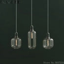 GobekUsa Industrial Stained Glass Pendant Lamp LED Hanging Lights for Dining & Living Room